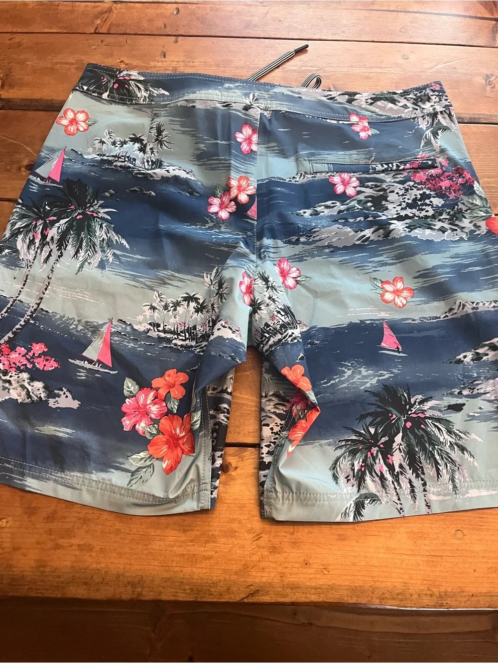 Gap Men's Tropical Palm Print Swim Board Shorts - Blue